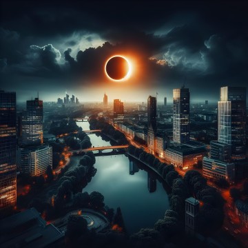 Ilustrasi gerhana matahari (Pixabay)